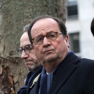 Anne Hidalgo, Maire de Paris, Emmanuel Grégoire, premier adjoint à la Mairie de Paris, François Hollande - Commémorations des attentats du 7 janvier 2015 au siège de Charlie Hebdo et Bd Richard Lenoir (Ahmed Merabet) dans le XIe arrondissement à Paris. Le 7 janvier 2020 © Stéphane Lemouton / Bestimage