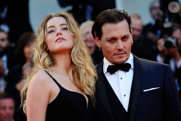 Amber Heard et Johnny Depp - Première du film "Black Mass" durant le 72e Festival du film international de Venise. Le 4 septembre 2015. @Aurore Marechal/ABACAPRESS.COM