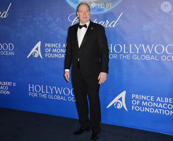 Le prince Albert II de Monaco - Soirée de gala "Global Ocean" à Hollywood le 6 février 2020.