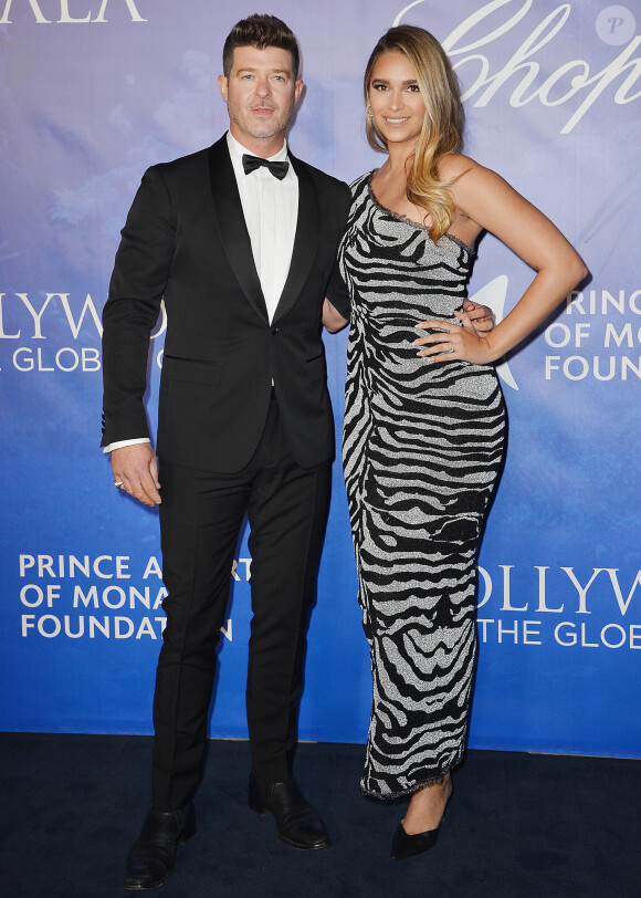 Robin Thicke et sa fiancée April Love Geary - Soirée de gala "Global Ocean" à Hollywood le 6 février 2020.