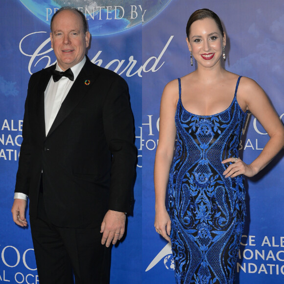 Le prince Albert de Monaco et sa fille Jazmin Grace Grimaldi - Soirée de gala "Global Ocean" à Hollywood le 6 février 2020.