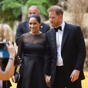 Le prince Harry, duc de Sussex, et Meghan Markle, duchesse de Sussex, à la première du film "Le Roi Lion" au cinéma Odeon Luxe Leicester Square à Londres, le 14 juillet 2019.