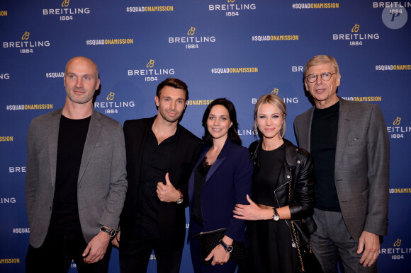 Thierry Omeyer, Vincent Clerc, Nathalie Péchalat, Marion Rousse et Arsène Wenger lors de la soirée de réouverture de la boutique "Breitling", située rue de la Paix. Paris, le 3 octobre 2019. © Rachid Bellak/Bestimage