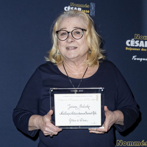 Josiane Balasko (nomination meilleure actrice second rôle "Grâce à Dieu") lors du photocall du "Déjeuner des Nommés de la 45ème édition des César 2020" au restaurant le Fouquet's à Paris, France, le 9 février 2020. © Olivier Borde/Bestimage
