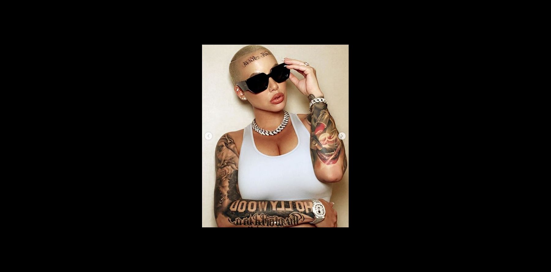 Amber Rose Deux Tatouages Sur Le Front Pour Honorer Ses Enfants Purepeople