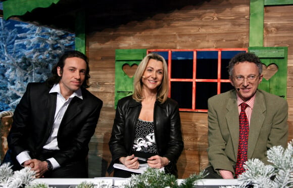 Philippe Candeloro, Annick Gailhaguet (Annick Dumont) et Nelson Monfort durant un, gala à Courchevel le 28 décembre 2008. Photo by Axelle de Russe/Cameleon/ABACAPRESS.COM