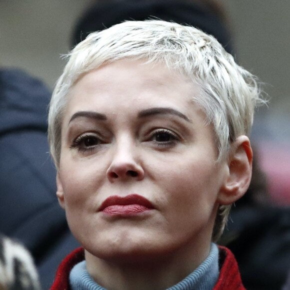 Rose McGowan après la conférence de presse - Le procès pour viols et agressions sexuelles d'H.Weinstein s'est ouvert à New York City, New York, Etats-Unis, le 6 janvier 2020.