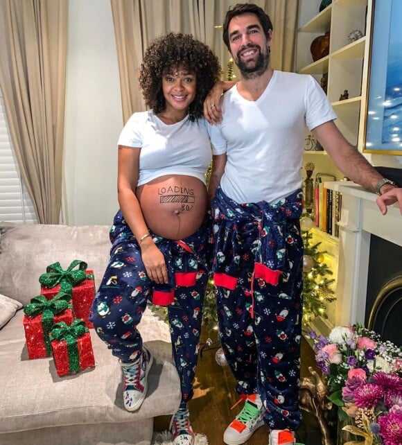 Jérémy Chardy et sa femme Susan, enceinte de leur premier enfant. Le 25 décembre 2019.