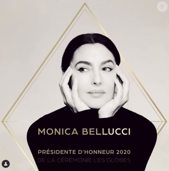 Monica Bellucci, présidente d'honneur de la 15e cérémonie des Globes qui se déroulera le 14 mars 2020 à la salle Wagram, à Paris.