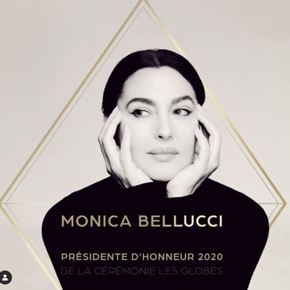 Monica Bellucci, présidente d'honneur de la 15e cérémonie des Globes qui se déroulera le 14 mars 2020 à la salle Wagram, à Paris.