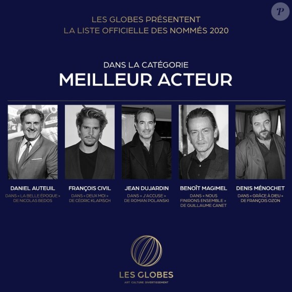 La 15e cérémonie des Globes se déroulera le 14 mars 2020 à la salle Wagram, à Paris.