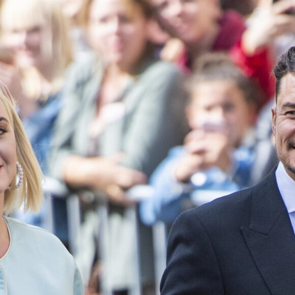 Katy Perry et son fiancé Orlando Bloom - Les invités arrivent au mariage de E. Goulding et C.Jopling en la cathédrale d'York, le 31 août 2019