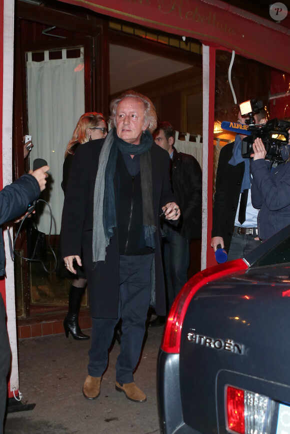 Didier Barbelivien - Nicolas Sarkozy fête son 58e anniversaire avec ses amis au restaurant Giulio Rebellato à Paris le 28 Janvier 2013.