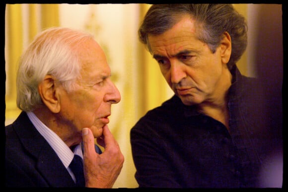 Jean Daniel et Bernard-Henri Levy au palais de l'Elysée en 2008.
