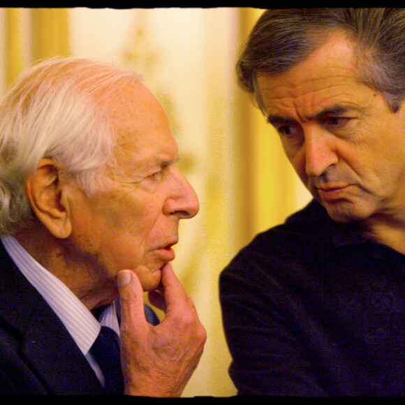 Jean Daniel et Bernard-Henri Levy au palais de l'Elysée en 2008.
