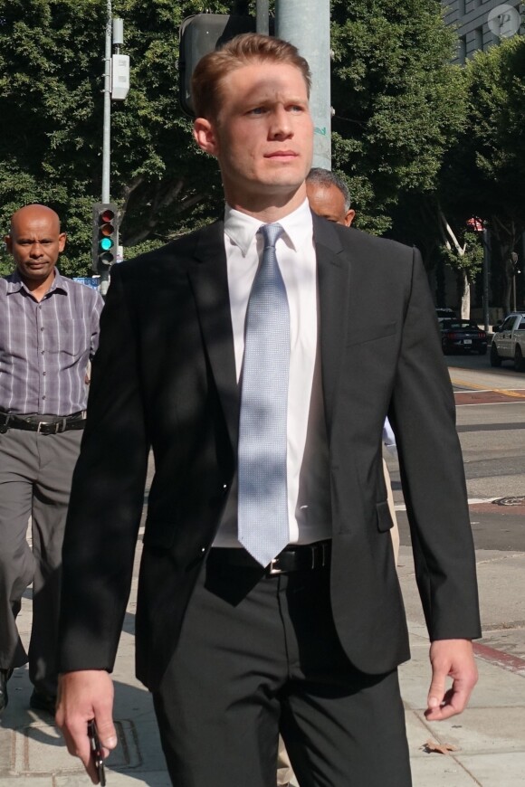 Exclusif - Brian Hickerson (ex compagnon de Hayden Panettiere) arrive au tribunal à Los Angeles. L'actrice américaine Hayden Panettiere a été victime de violences conjugales. Le 24 septembre 2019.