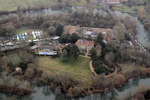 Exclusif - Vue aérienne de la maison de George Clooney et sa femme Amal Alamuddin dans le Berkshire en Angleterre. Le 28 janvier 2017