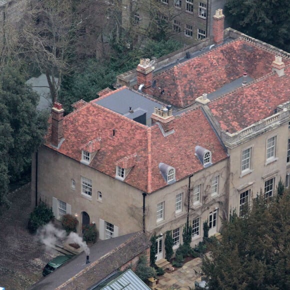 Exclusif - Vue aérienne de la maison de George Clooney et sa femme Amal Alamuddin dans le Berkshire en Angleterre. Le 28 janvier 2017