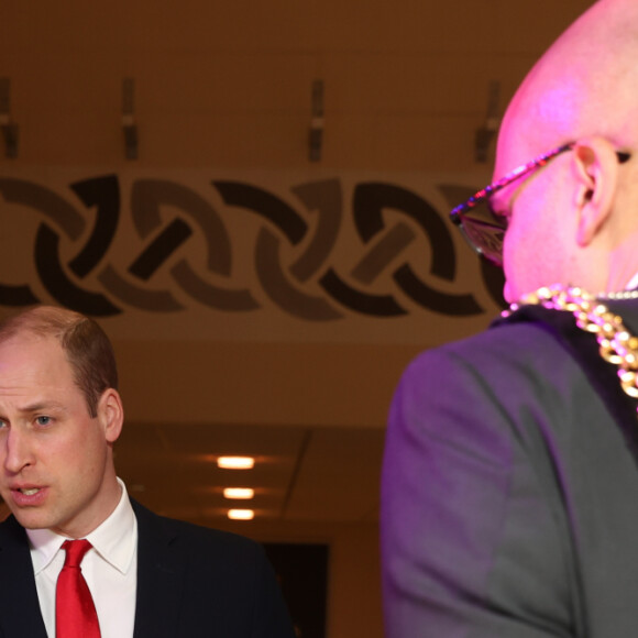 Le prince William, duc de Cambridge, dans les coulisses du match de rugby "France-Pays de Galles" lors du tournoi des Six Nations à Cardiff. Le 22 février 2020