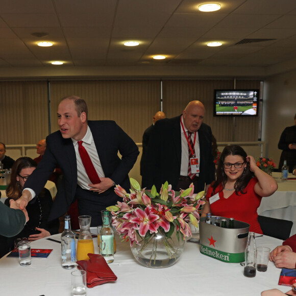 Le prince William, duc de Cambridge, dans les coulisses du match de rugby "France-Pays de Galles" lors du tournoi des Six Nations à Cardiff. Le 22 février 2020