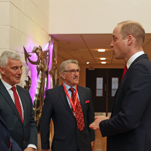 Le prince William, duc de Cambridge, dans les coulisses du match de rugby "France-Pays de Galles" lors du tournoi des Six Nations à Cardiff. Le 22 février 2020
