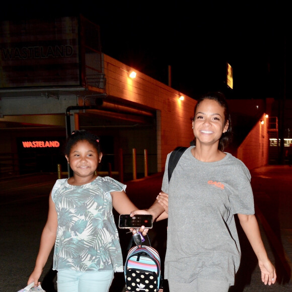 Christina Milian enceinte quitte son food truck accompagnée de sa fille Violet après une longue journée de travail à Studio City, Los Angeles, le 5 septembre 2019 Veuillez flouter le visage de l'enfant avant publication  Please hide children face prior publication A glowing pregnant Christina Milian is all smiles with her Daughter Violet as they are seen leaving her food truck in Studio City. Christina kept it causal in all grey as she displayed her growing baby belly. 5th september 201905/09/2019 - Los Angeles