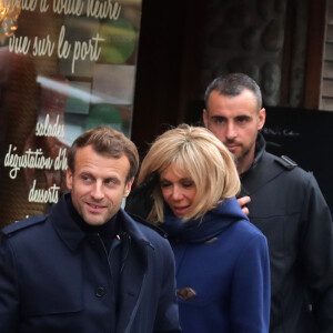 Emmanuel Macron et sa femme Brigitte passent le week-end de la Toussaint à Honfleur dans le Calvados. Le 2 novembre 2019.