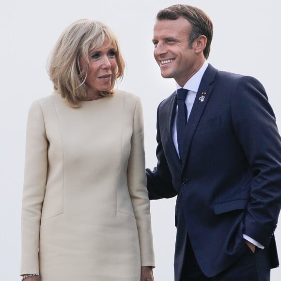 Le président français Emmanuel Macron et sa femme la Première Dame Brigitte Macron lors de l'accueil informel au sommet du G7 à Biarritz, France, le 24 août 2019. © Thibaud Moritz/Pool/Bestimage