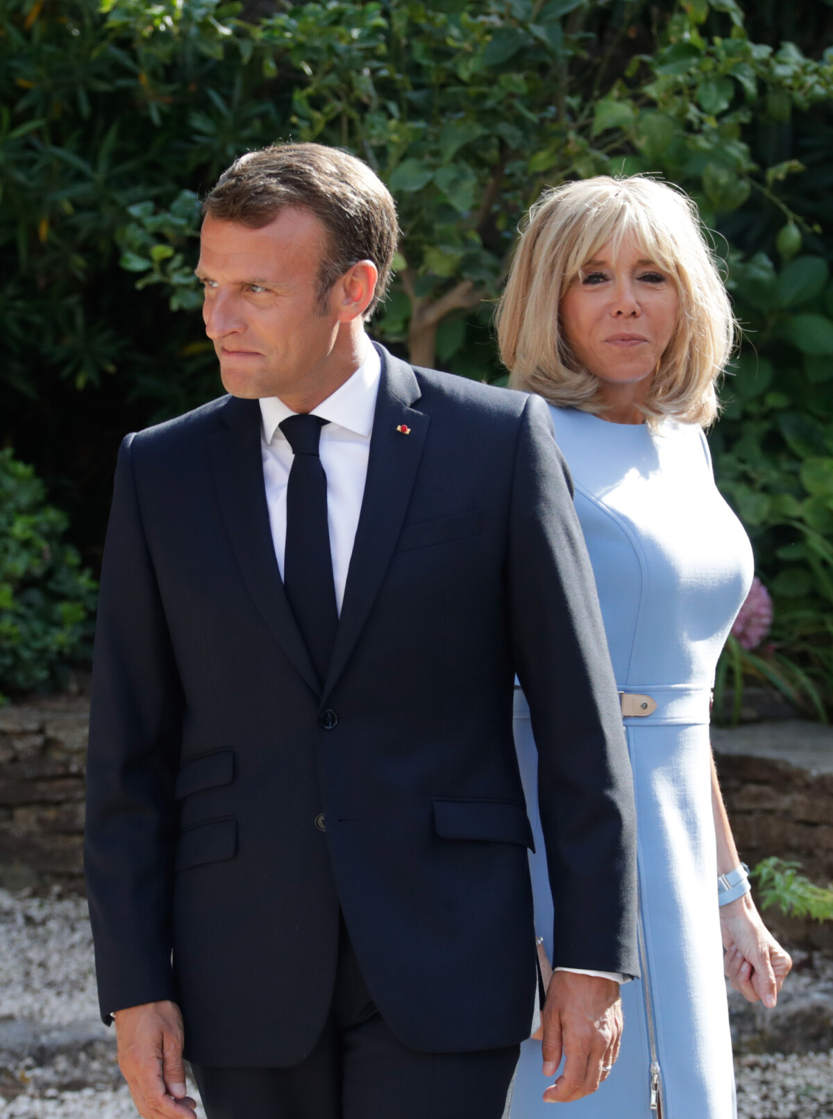 Photo : Le président de la République française Emmanuel Macron et sa ...