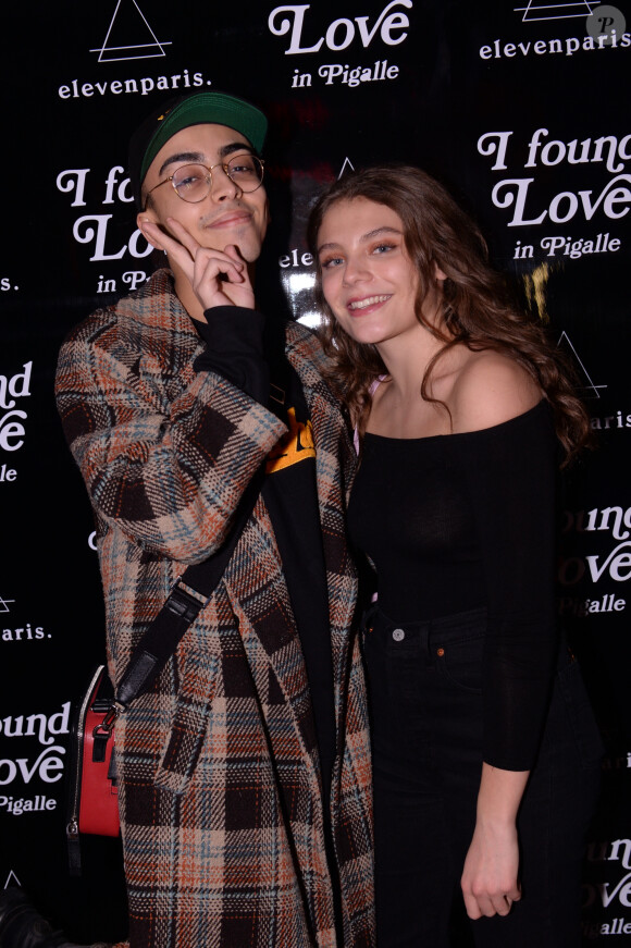 Exclusif - Bilal Hassani et Maëlle (Maëlle Pistoia The Voice 7) lors de la soirée Eleven Paris x Amel Bent : I Found Love au bar de nuit musical L'Orphée, dans le 9e arrondissement de Paris, France, le 25 février 2020. © Rachid Bellak/Bestimage