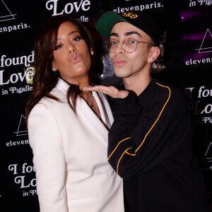 Exclusif - Amel Bent et Bilal Hassani lors de la soirée Eleven Paris x Amel Bent : I Found Love au bar de nuit musical L'Orphée, dans le 9e arrondissement de Paris, France, le 25 février 2020. © Rachid Bellak/Bestimage