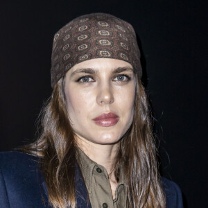 Charlotte Casiraghi assiste au défilé de mode Saint Laurent, collection prêt-à-porter automne-hiver 2020/2021, à la Tour Eiffel. Paris, le 25 février 2020. © Olivier Borde / Bestimage