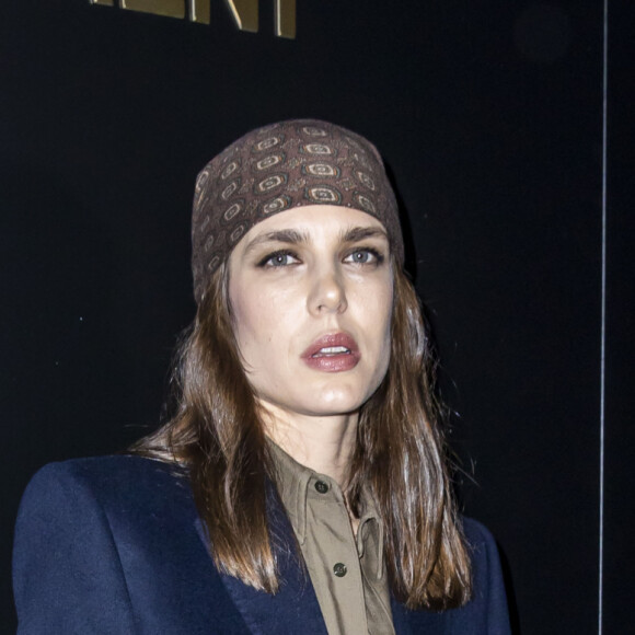 Charlotte Casiraghi assiste au défilé de mode Saint Laurent, collection prêt-à-porter automne-hiver 2020/2021, à la Tour Eiffel. Paris, le 25 février 2020. © Olivier Borde / Bestimage