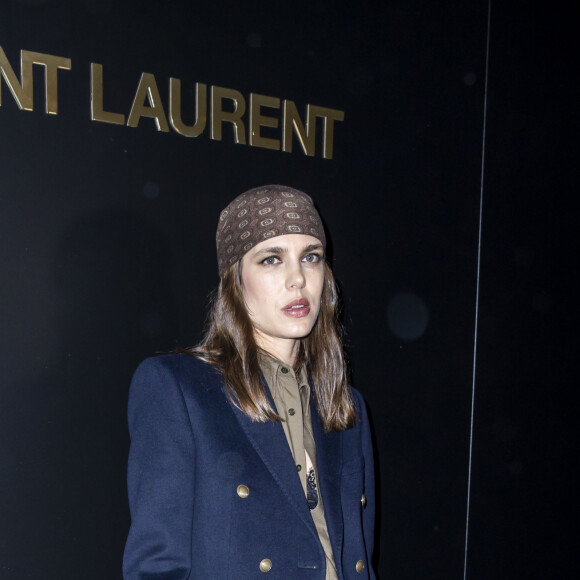 Charlotte Casiraghi assiste au défilé de mode Saint Laurent, collection prêt-à-porter automne-hiver 2020/2021, à la Tour Eiffel. Paris, le 25 février 2020. © Olivier Borde / Bestimage