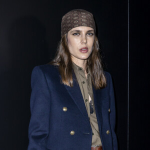 Charlotte Casiraghi assiste au défilé de mode Saint Laurent, collection prêt-à-porter automne-hiver 2020/2021, à la Tour Eiffel. Paris, le 25 février 2020. © Olivier Borde / Bestimage