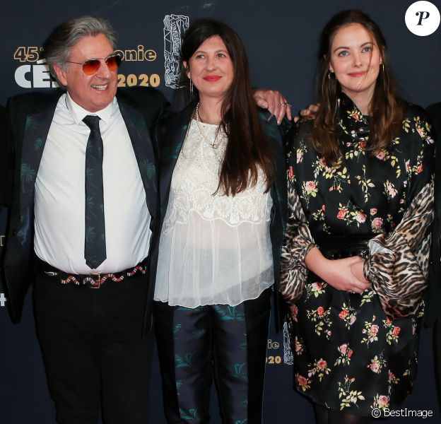 Daniel Auteuil, sa femme Aude Ambroggi et leur fille Nelly Auteuil, Thierry Frémauxassistent à la 45e cérémonie des César à la Salle Pleyel à Paris le 28 février 2020. © Dominique Jacovides / Olivier Borde / Bestimage
