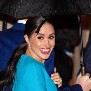 Le prince Harry, duc de Sussex, et Meghan Markle, duchesse de Sussex arrivent à la cérémonie des Endeavour Fund Awards au Mansion House à Londres, Royaume Uni, le 5 mars 2020.