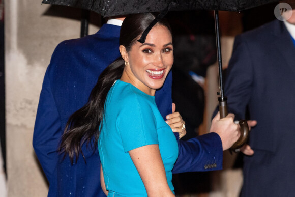 Le prince Harry, duc de Sussex, et Meghan Markle, duchesse de Sussex arrivent à la cérémonie des Endeavour Fund Awards au Mansion House à Londres, Royaume Uni, le 5 mars 2020.