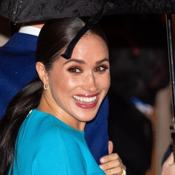 Le prince Harry, duc de Sussex, et Meghan Markle, duchesse de Sussex arrivent à la cérémonie des Endeavour Fund Awards au Mansion House à Londres, Royaume Uni, le 5 mars 2020.