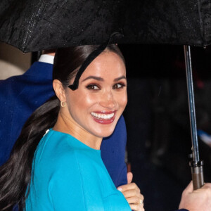 Le prince Harry, duc de Sussex, et Meghan Markle, duchesse de Sussex arrivent à la cérémonie des Endeavour Fund Awards au Mansion House à Londres, Royaume Uni, le 5 mars 2020.