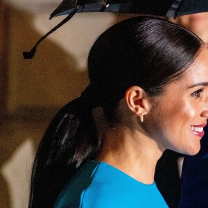 Le prince Harry, duc de Sussex, et Meghan Markle, duchesse de Sussex arrivent à la cérémonie des Endeavour Fund Awards au Mansion House à Londres, Royaume Uni, le 5 mars 2020.