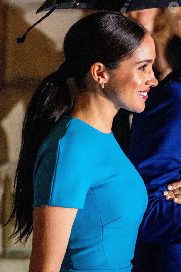 Le prince Harry, duc de Sussex, et Meghan Markle, duchesse de Sussex arrivent à la cérémonie des Endeavour Fund Awards au Mansion House à Londres, Royaume Uni, le 5 mars 2020.