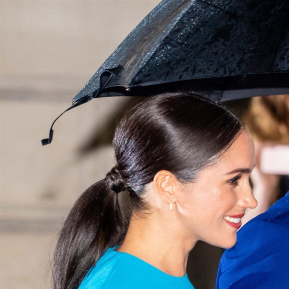 Le prince Harry, duc de Sussex, et Meghan Markle, duchesse de Sussex arrivent à la cérémonie des Endeavour Fund Awards au Mansion House à Londres, Royaume Uni, le 5 mars 2020.
