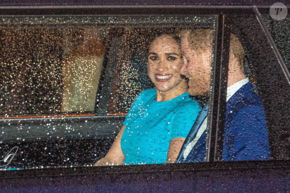 Le prince Harry, duc de Sussex, et Meghan Markle, duchesse de Sussex arrivent à la cérémonie des Endeavour Fund Awards au Mansion House à Londres, Royaume Uni, le 5 mars 2020.