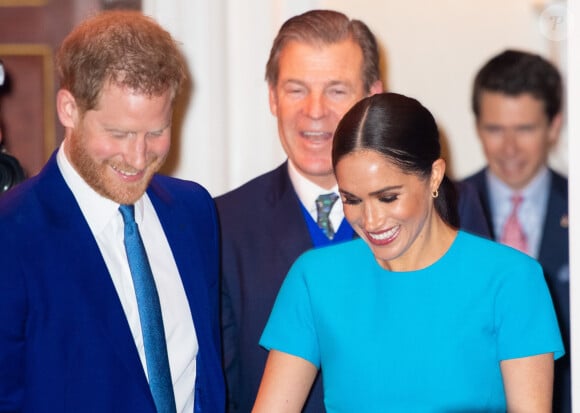 Le prince Harry, duc de Sussex, et Meghan Markle, duchesse de Sussex arrivent à la cérémonie des Endeavour Fund Awards au Mansion House à Londres, Royaume Uni, le 5 mars 2020.