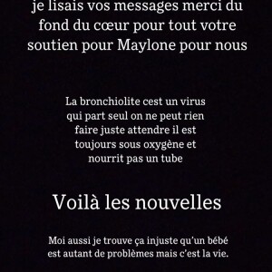 Jessica Thivenin donne des nouvelles de son fils Maylone sur Instagram, le 6 mars 2020.