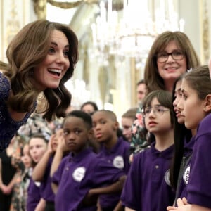 Kate Middleton, duchesse de Cambridge, assiste au dîner de gala du 25e anniversaire de l'association caritative "Place2Be" à Buckingham Palace. Londres. Le 9 mars 2020.