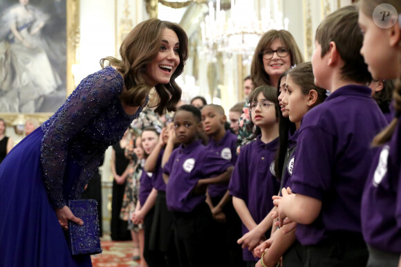 Kate Middleton, duchesse de Cambridge, assiste au dîner de gala du 25e anniversaire de l'association caritative "Place2Be" à Buckingham Palace. Londres. Le 9 mars 2020.