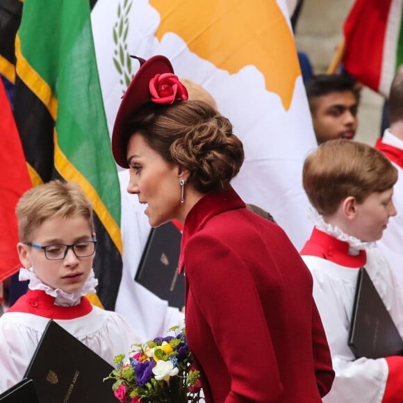 Kate Middleton, duchesse de Cambridge - La famille royale d'Angleterre à la cérémonie du Commonwealth en l'abbaye de Westminster à Londres, le 9 mars 2020.