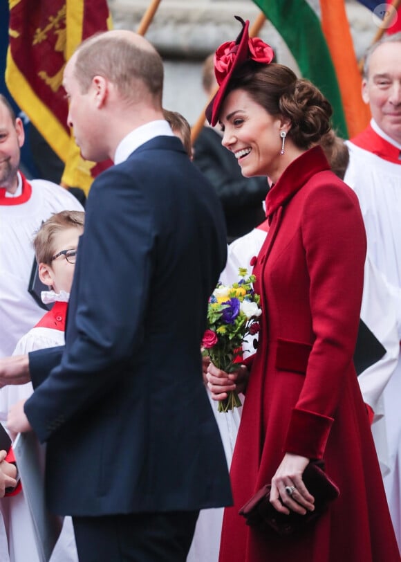 Kate Middleton et le prince William - La famille royale d'Angleterre à la cérémonie du Commonwealth en l'abbaye de Westminster à Londres, le 9 mars 2020.